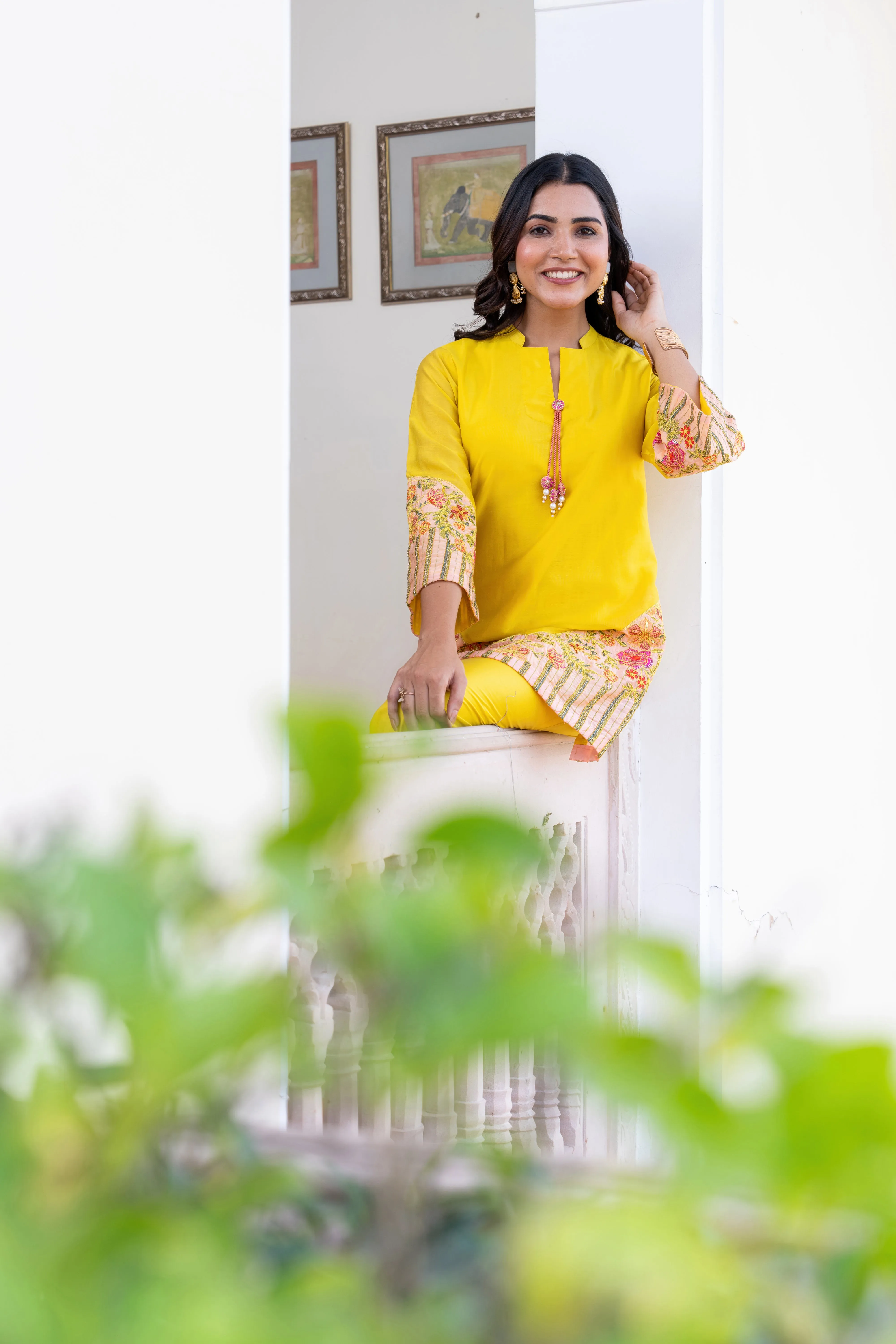 FASHION WEAR COLORBLOCKING 2PC CO-ORD SET EMBELLISHED WITH ADDA WORK DETAILS