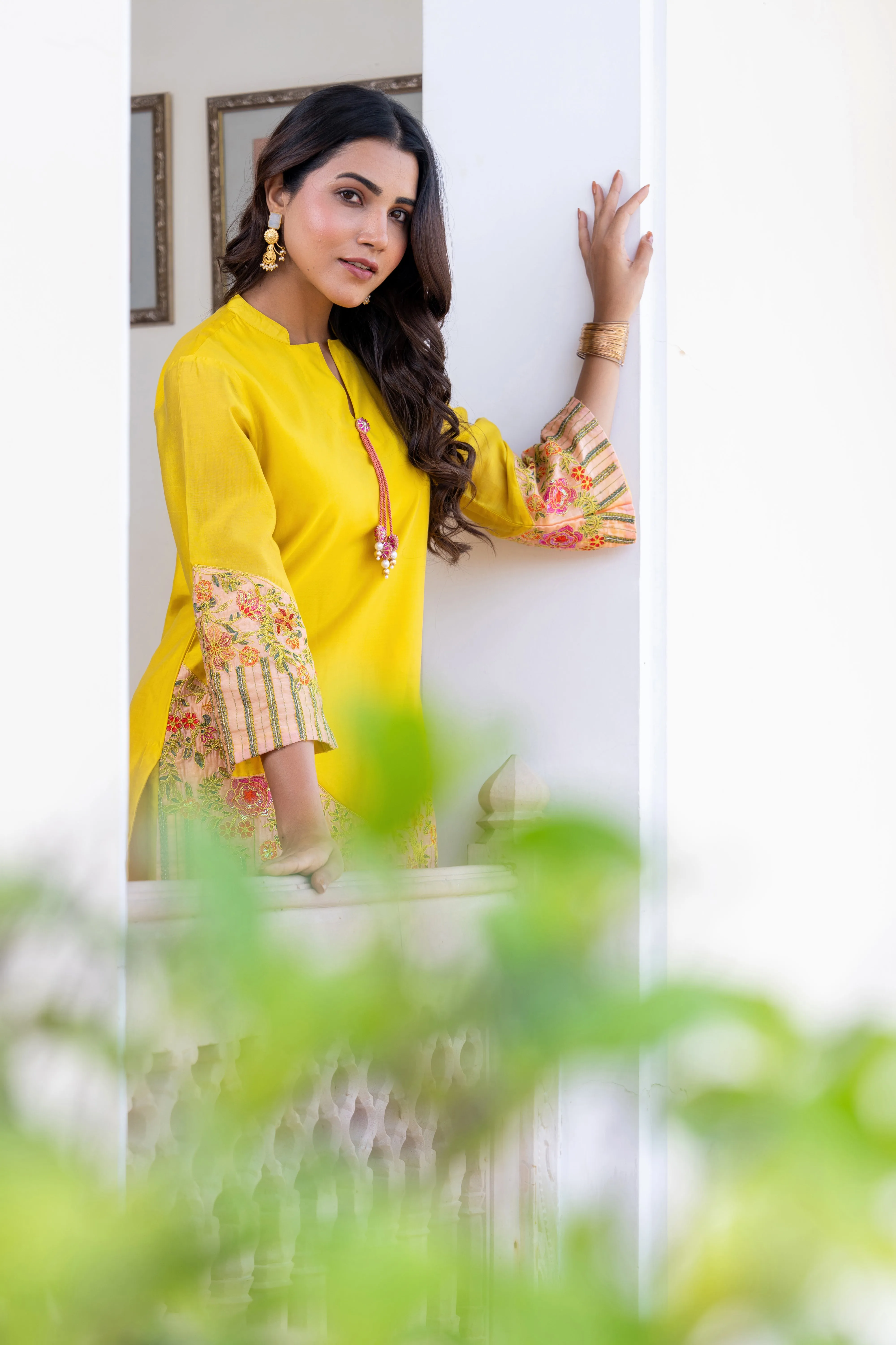 FASHION WEAR COLORBLOCKING 2PC CO-ORD SET EMBELLISHED WITH ADDA WORK DETAILS
