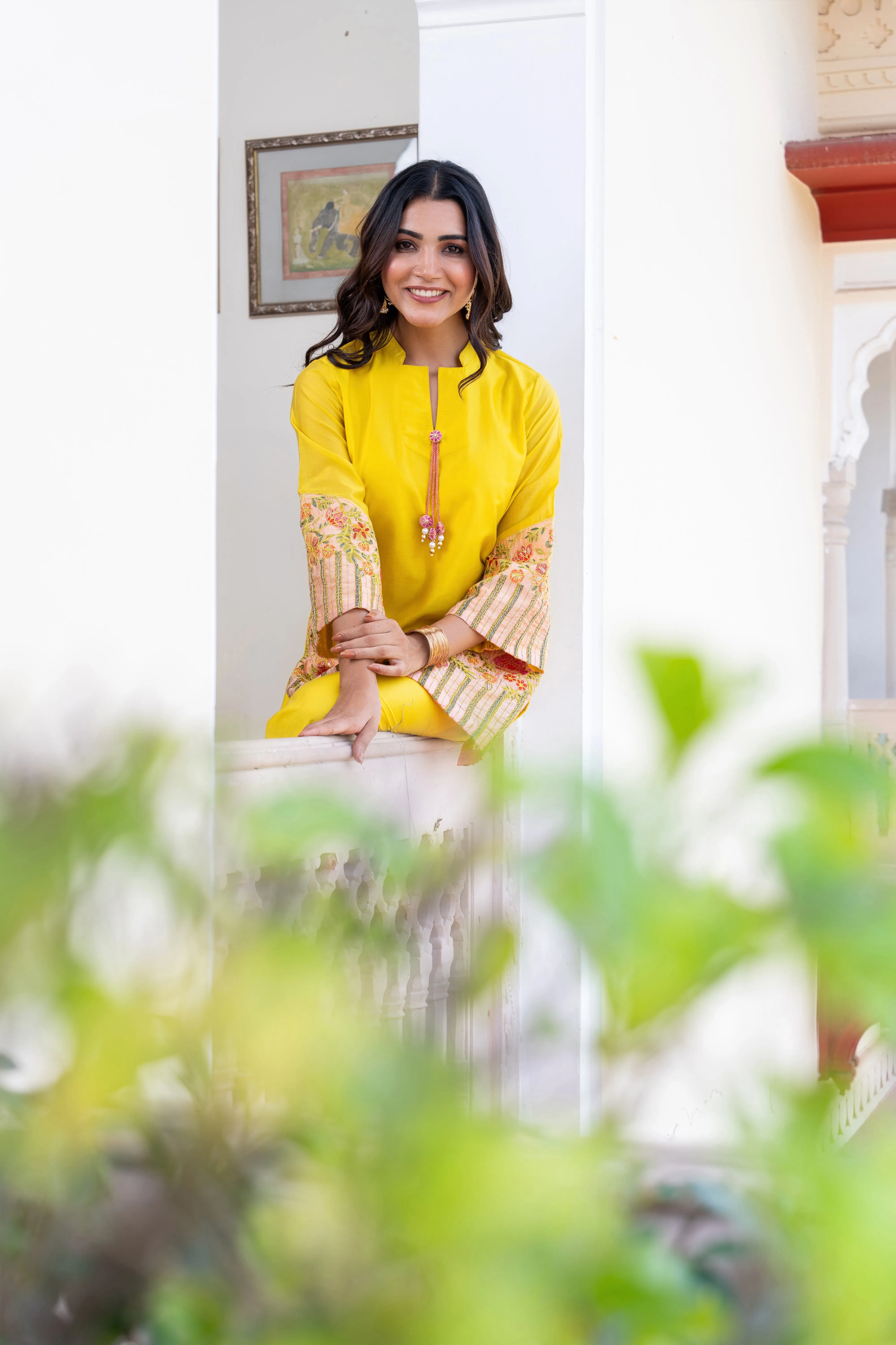 FASHION WEAR COLORBLOCKING 2PC CO-ORD SET EMBELLISHED WITH ADDA WORK DETAILS