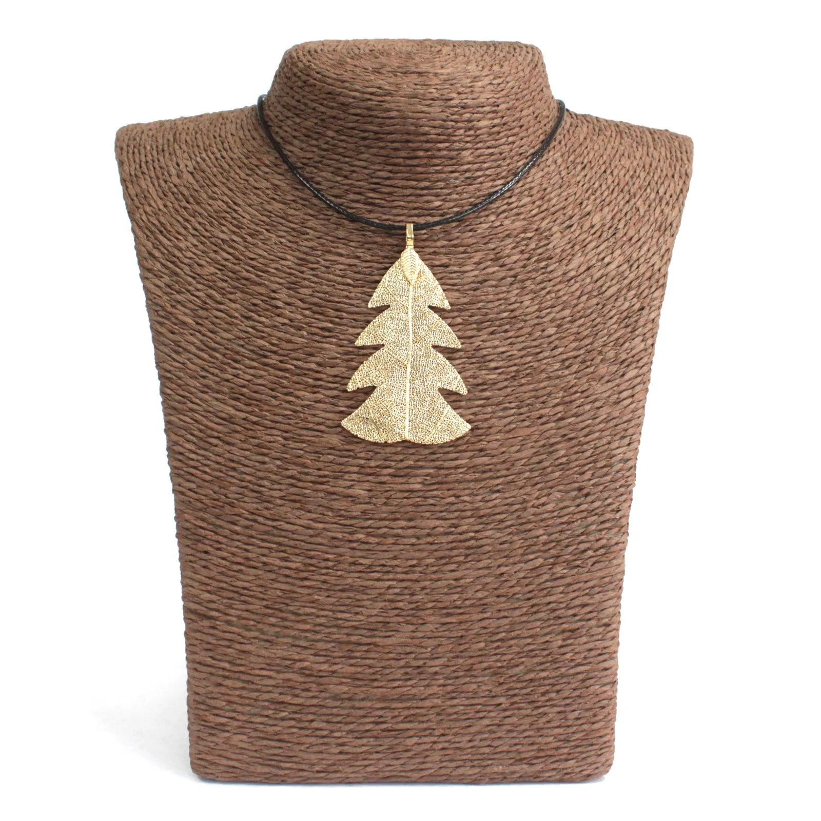 Festive Fir Leaf Necklace - Gold