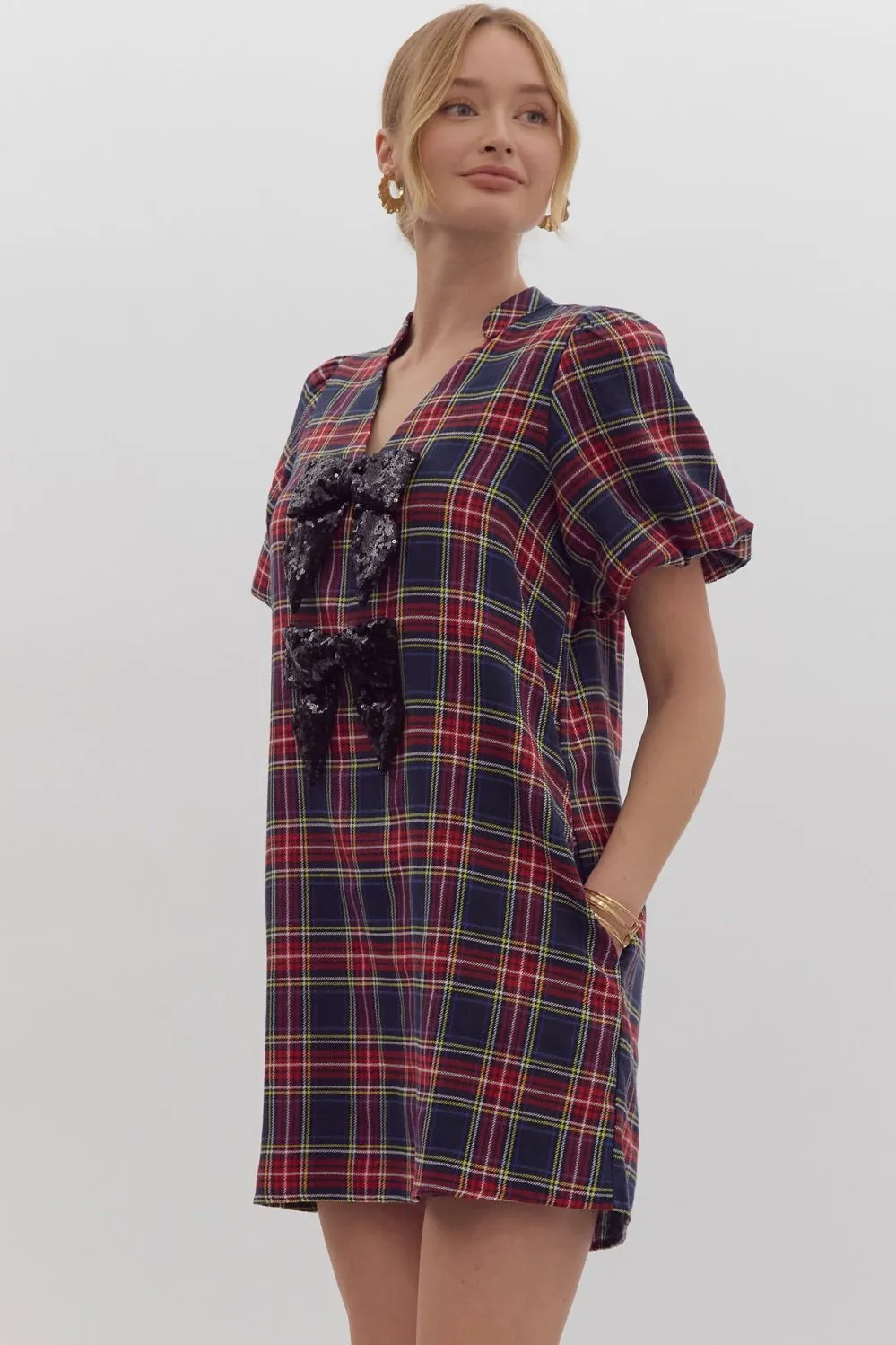 Festive Plaid Delight Dress