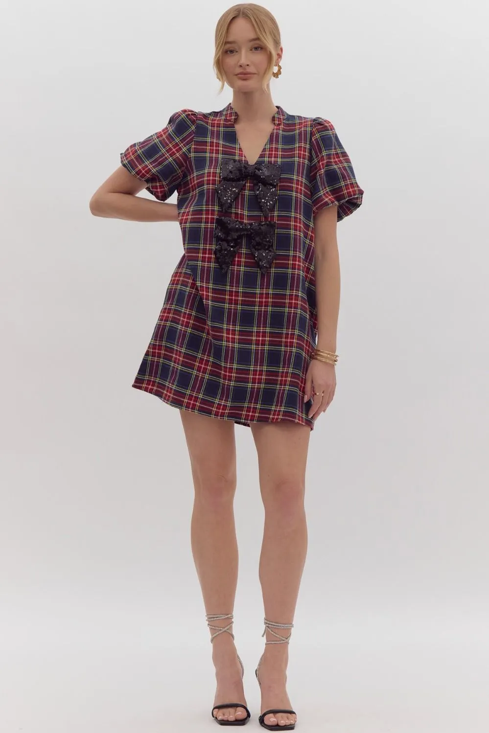Festive Plaid Delight Dress