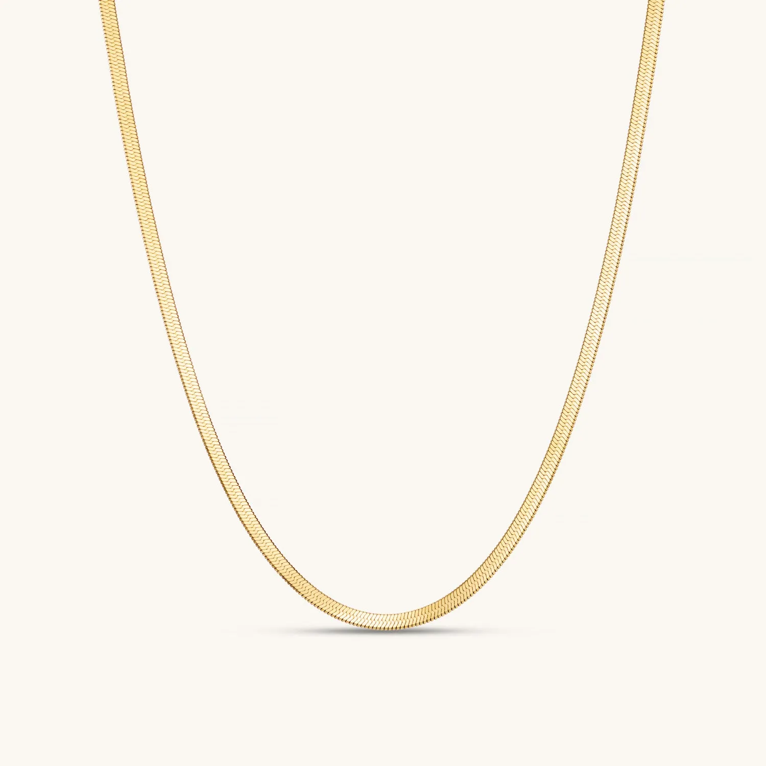 Fine Herringbone Necklace In Gold