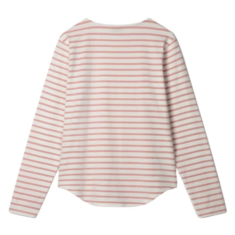 Fleur Stripe Long-sleeve T-Shirt White & Dusky Pink