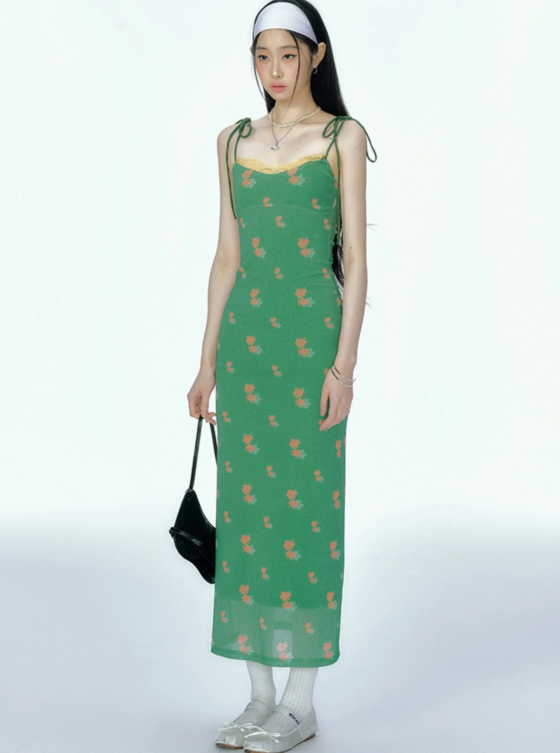 Floral Mesh Lace Resort Slip Dress