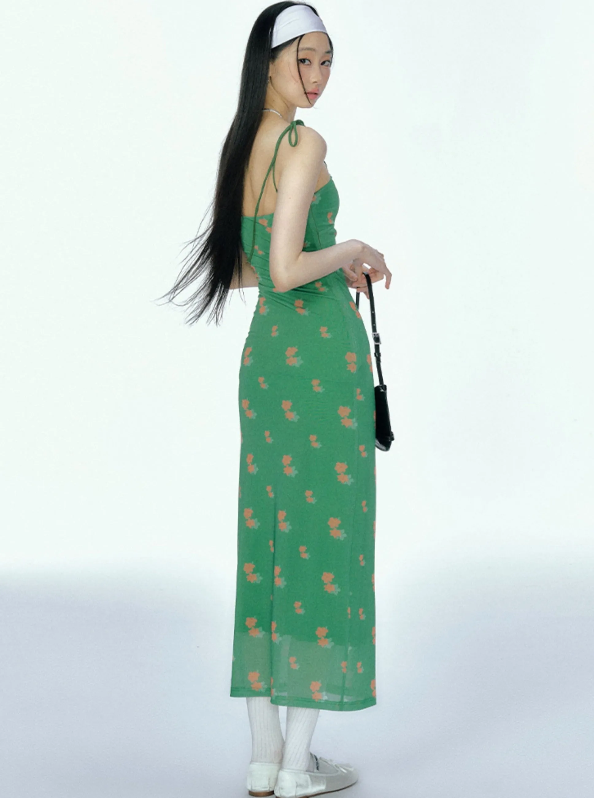 Floral Mesh Lace Resort Slip Dress
