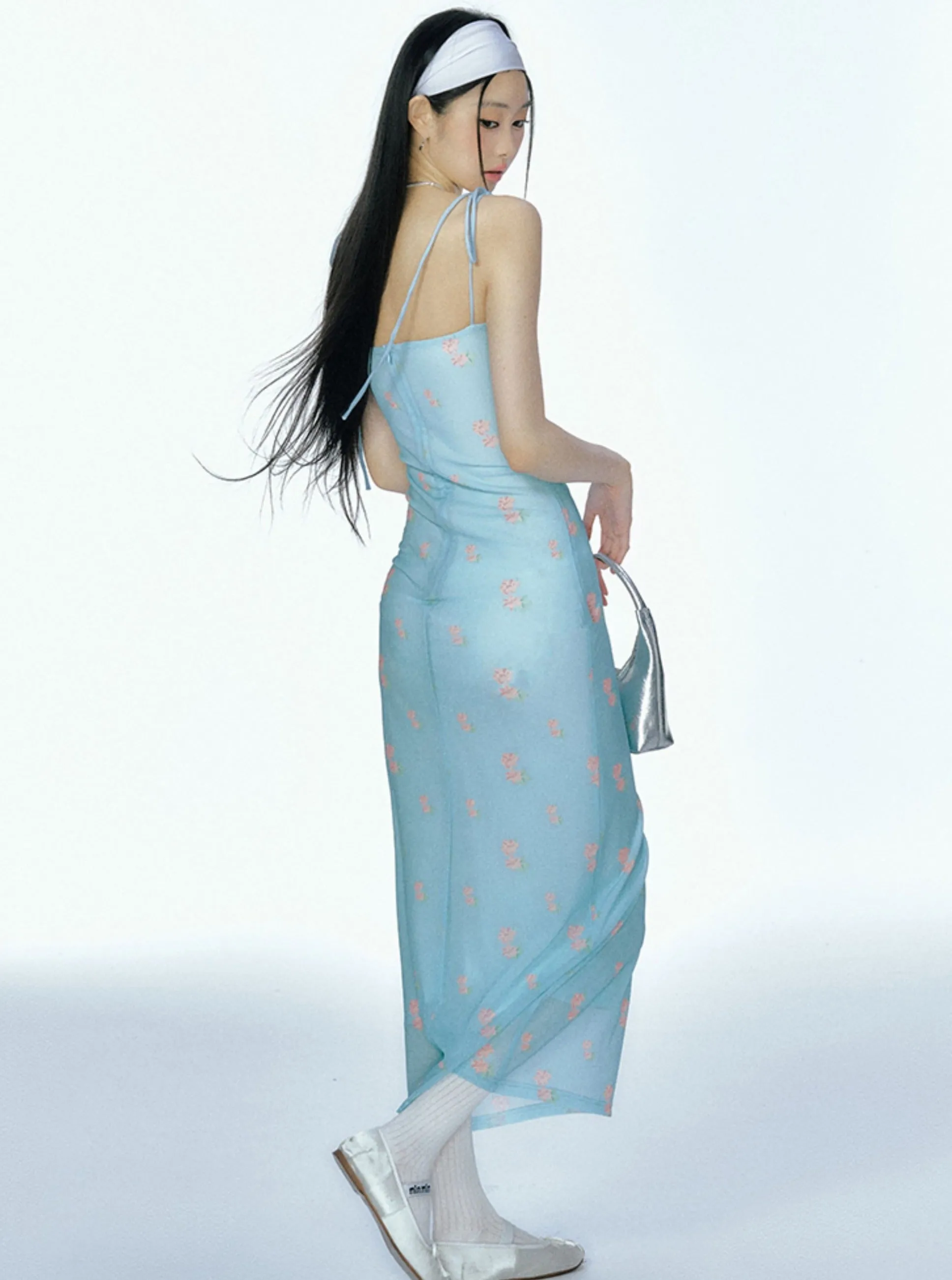 Floral Mesh Lace Resort Slip Dress