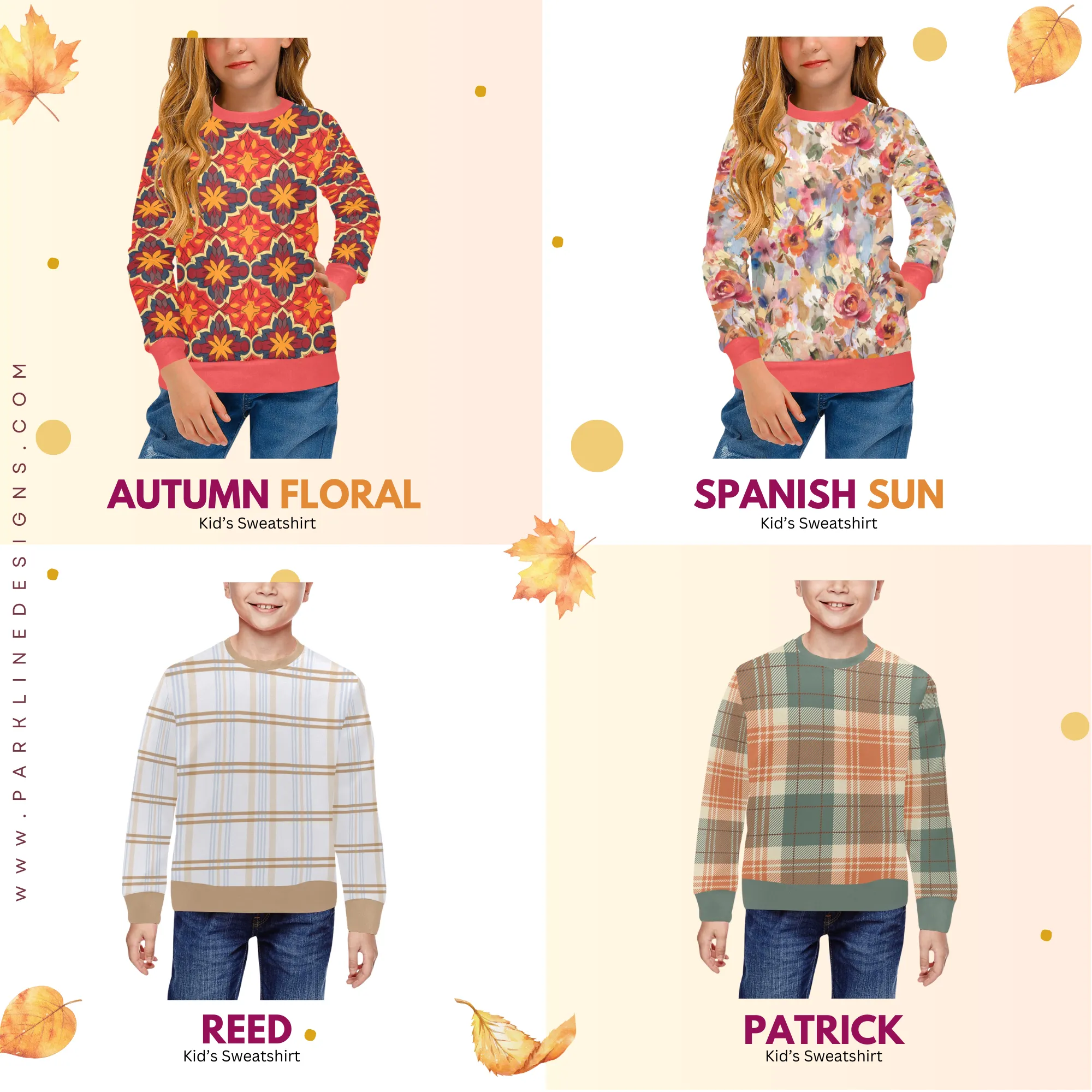 Floral Pumpkin Crew Neck Sweatshirt | Soft Pink and Blue All Over Print | Cozy Fall & Winter Wardrobe Essential