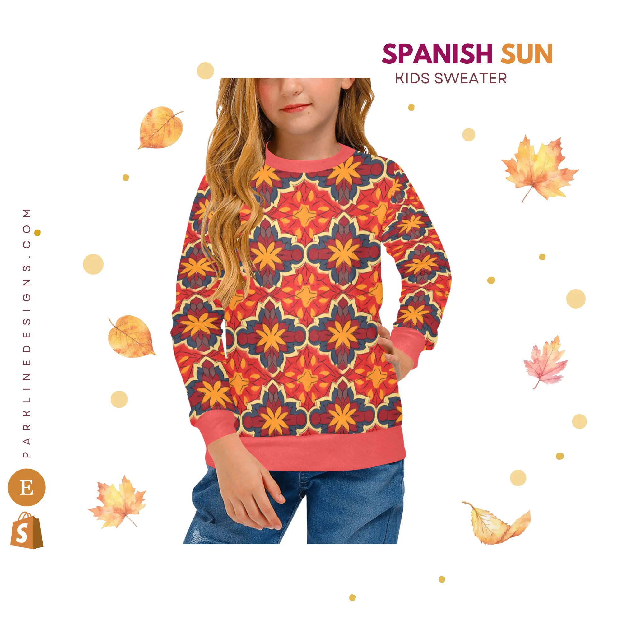 Floral Pumpkin Crew Neck Sweatshirt | Soft Pink and Blue All Over Print | Cozy Fall & Winter Wardrobe Essential