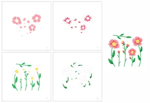 Flower Doodles Layering Stencils - 4pk