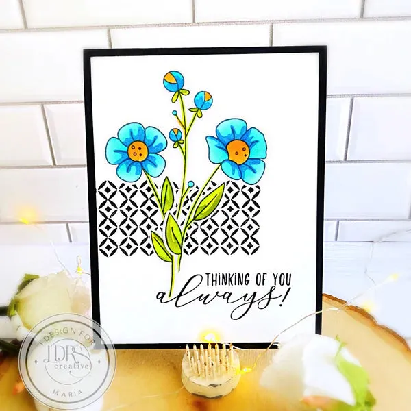 Flower Doodles Layering Stencils - 4pk