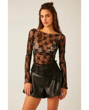 Full Bloom Layering Top Black