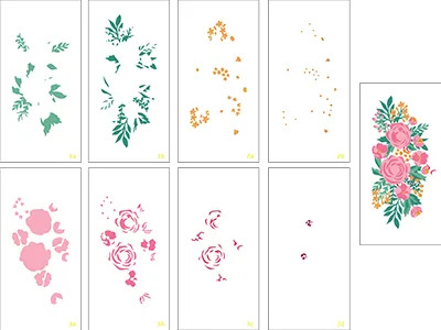 Garden Grandeur Slimline Layering Stencil Set
