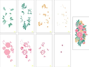 Garden Grandeur Slimline Layering Stencil Set