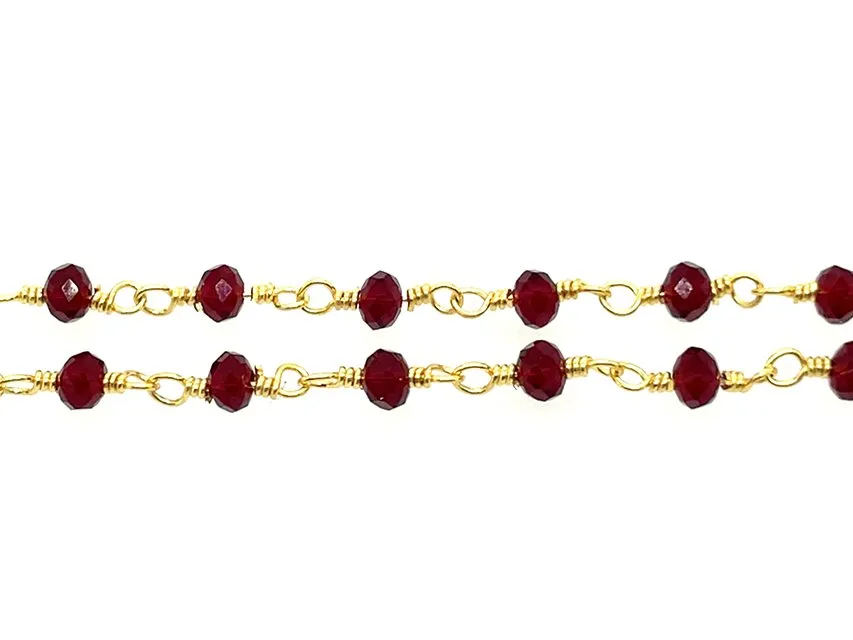 Garnet Red Rosary Chain