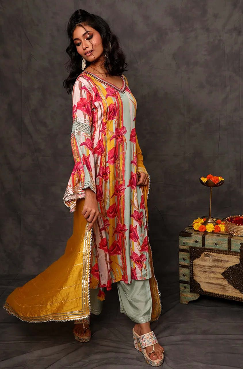 GEET-Celery Ice Green Three Piece Suit Set