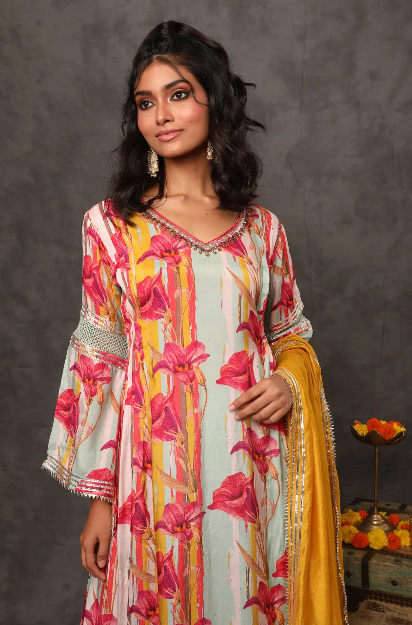 GEET-Celery Ice Green Three Piece Suit Set