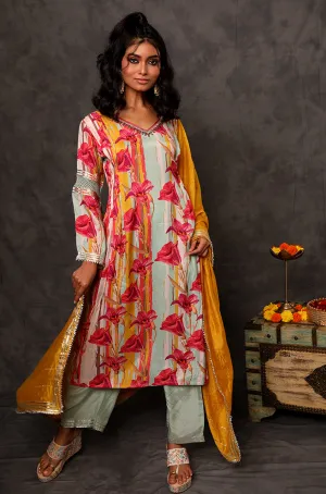 GEET-Celery Ice Green Three Piece Suit Set