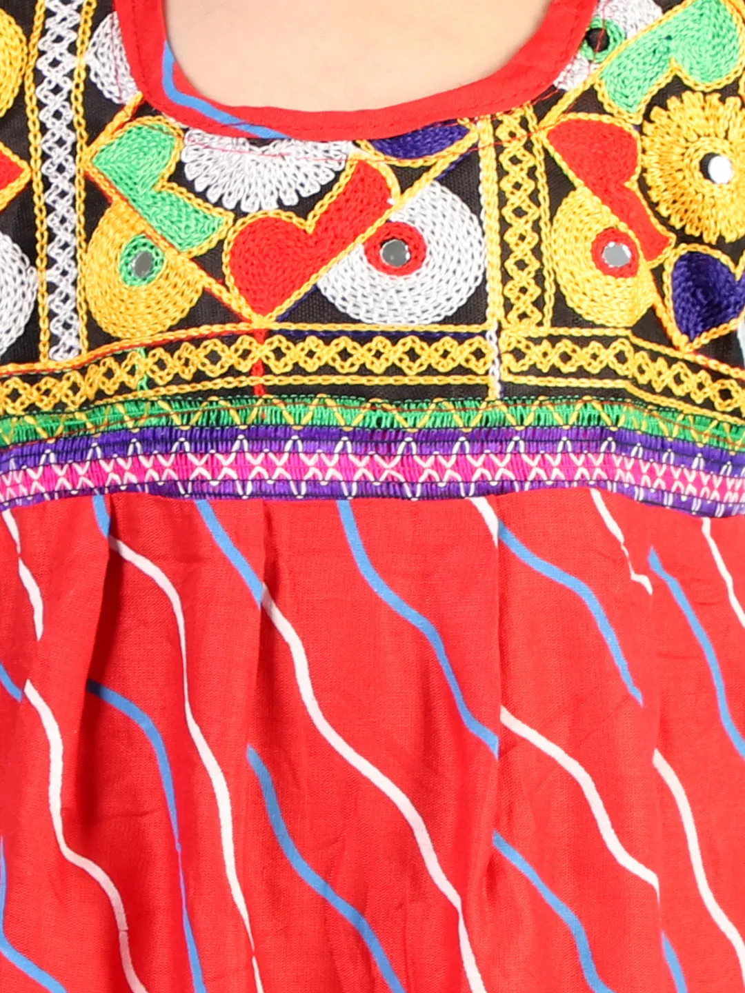 Girl's Festive Lehariya Navratri Dress - Kid1 Girls