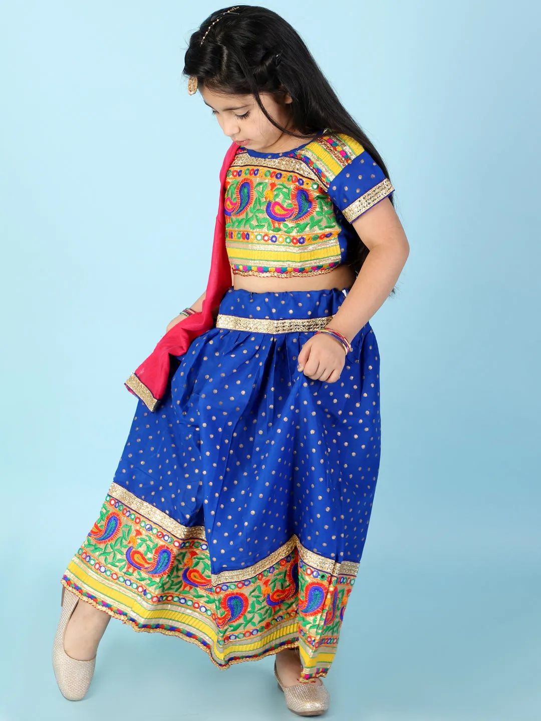 Girl's Festive Navratri Lehenga - Kid1 Girls