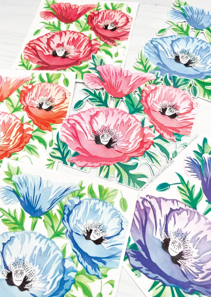 Gleaming Poppies Layering Stencils
