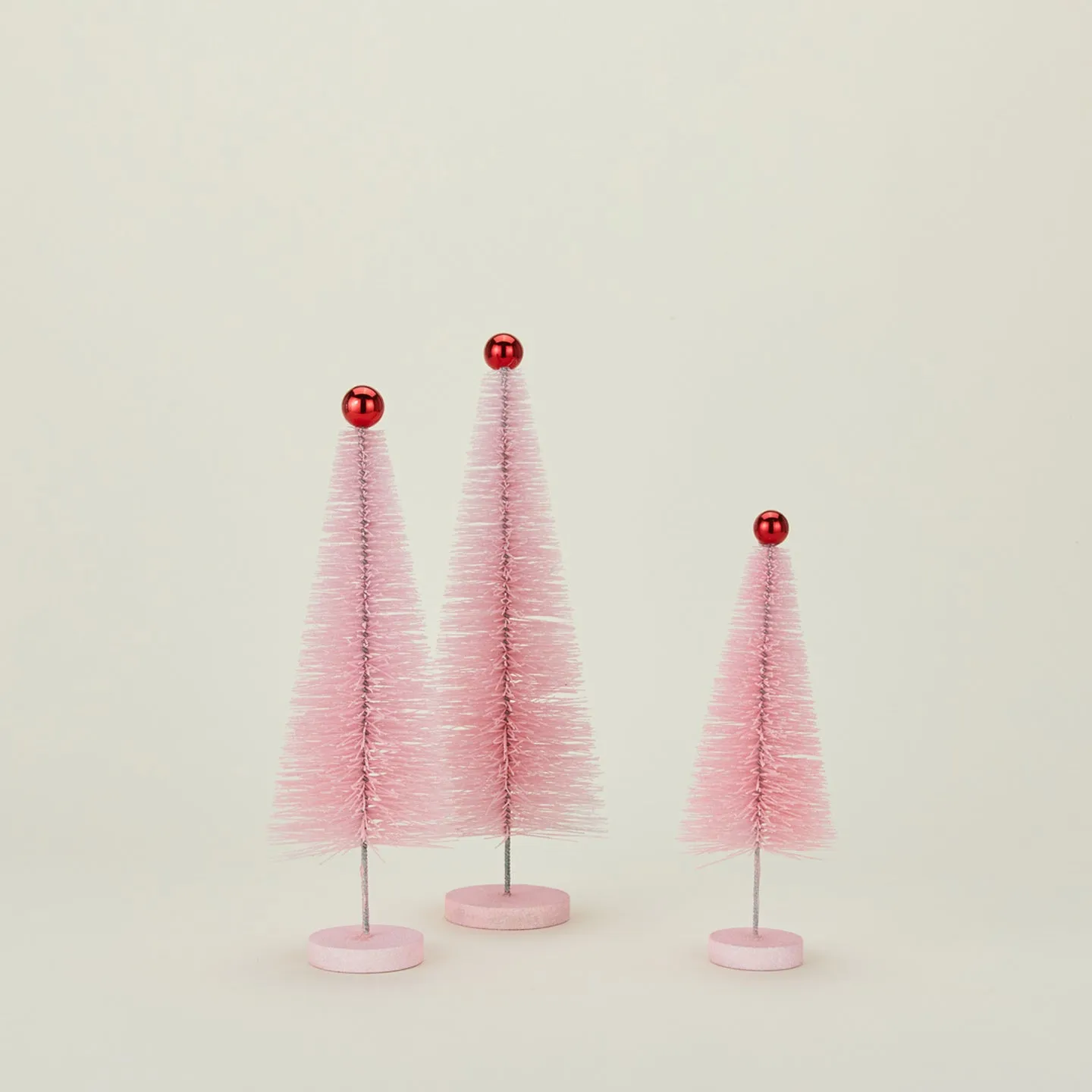 Glitter Tree, Set of 3 - Pink