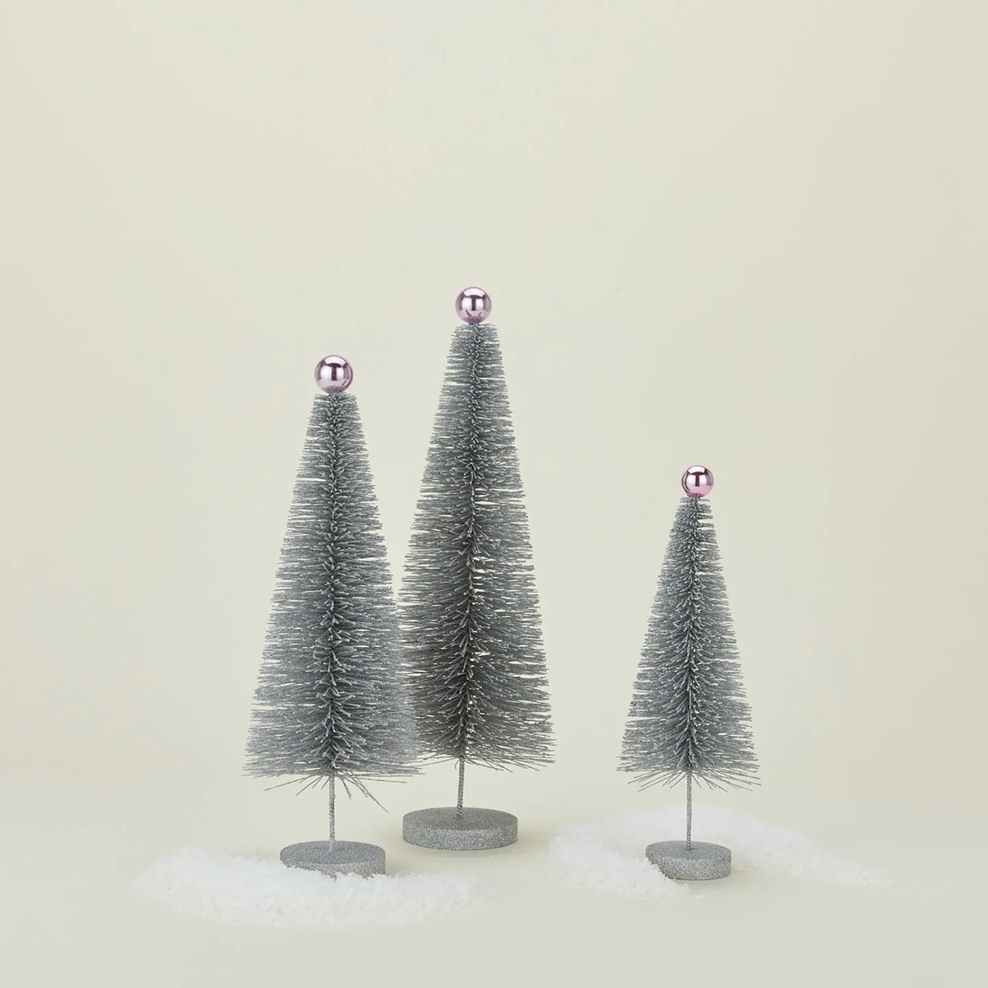 Glitter Tree, Set of 3 - Silver