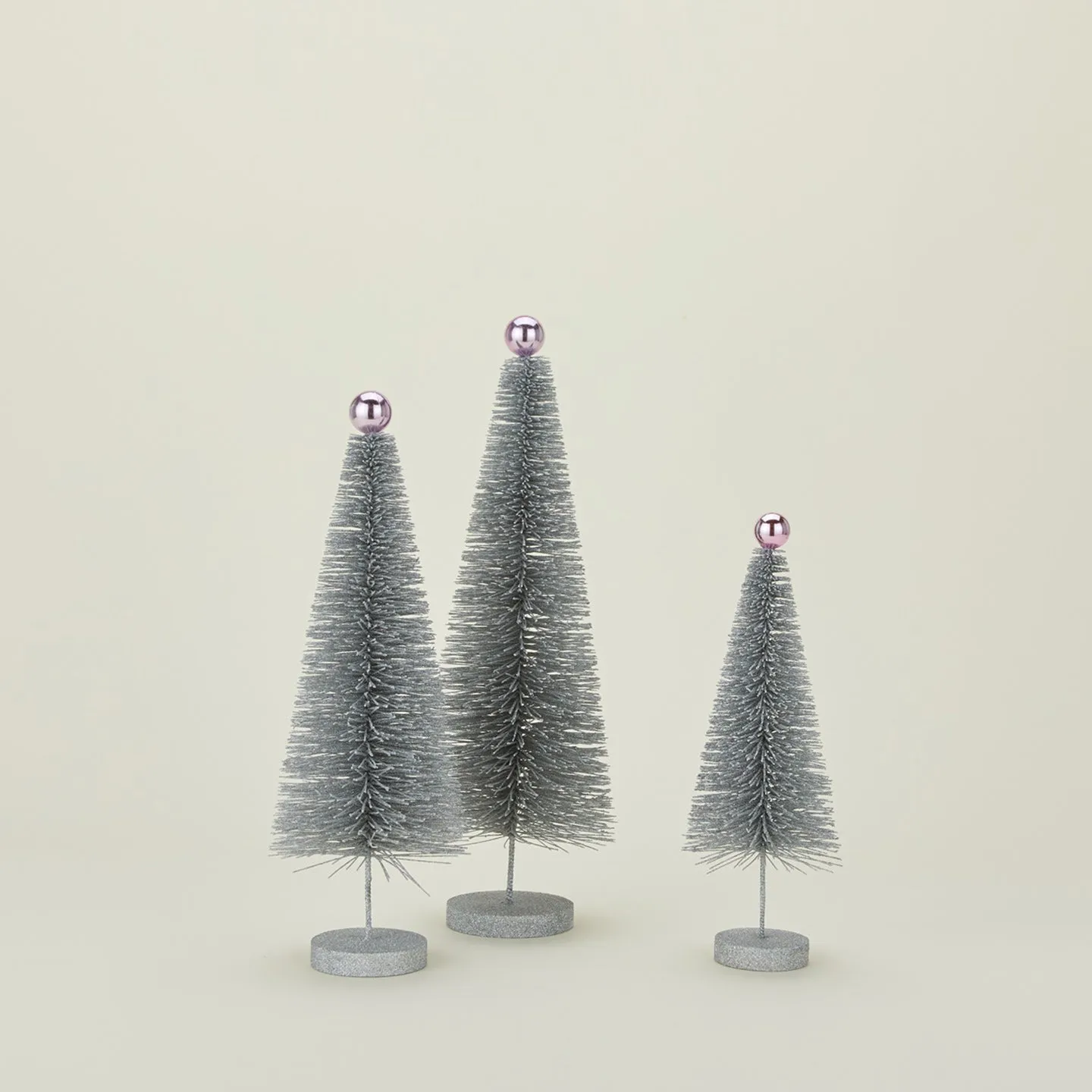 Glitter Tree, Set of 3 - Silver