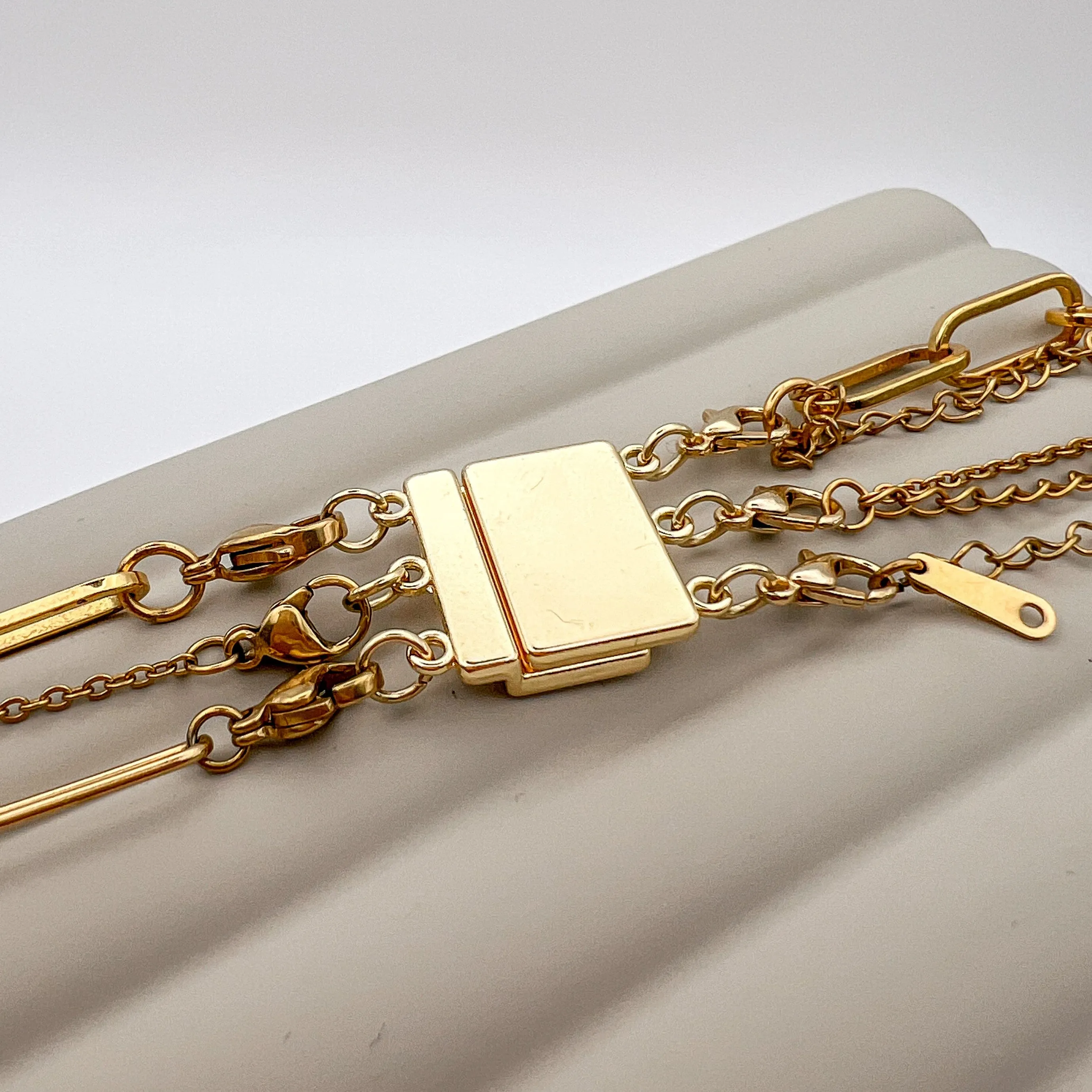Gold Necklace Clasp For Layering- Magnetic