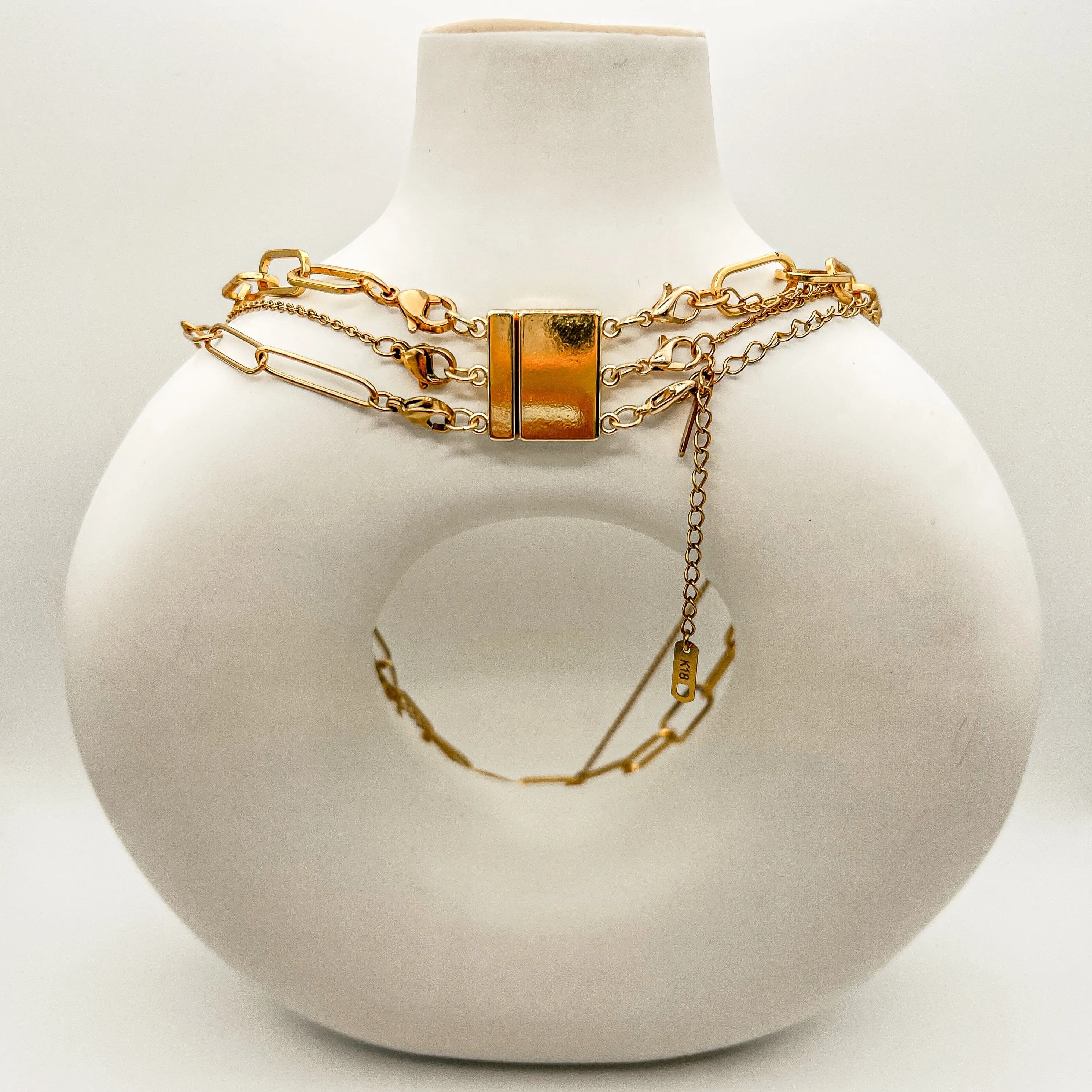 Gold Necklace Clasp For Layering- Magnetic