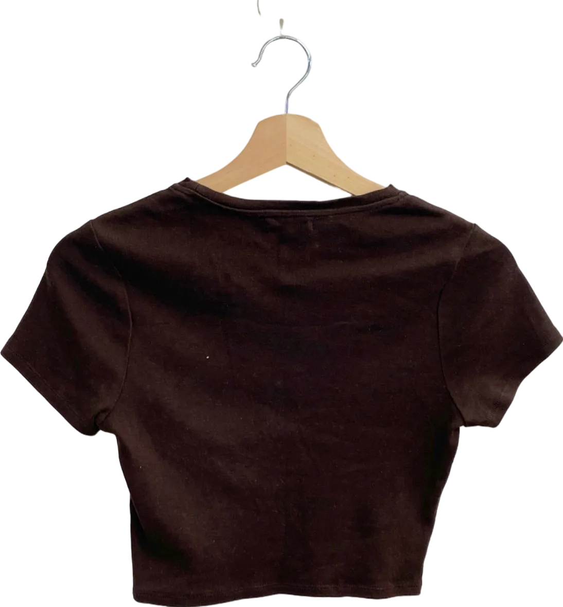 Good American Coffee Brown Crew Neck Crop Top Size 0