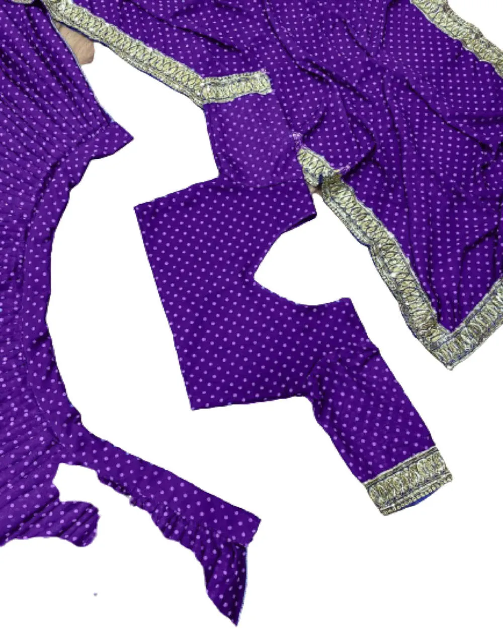 Gorgette Digital Print Lehengha Choli w/Dupata Purple Embroidery Sequence set
