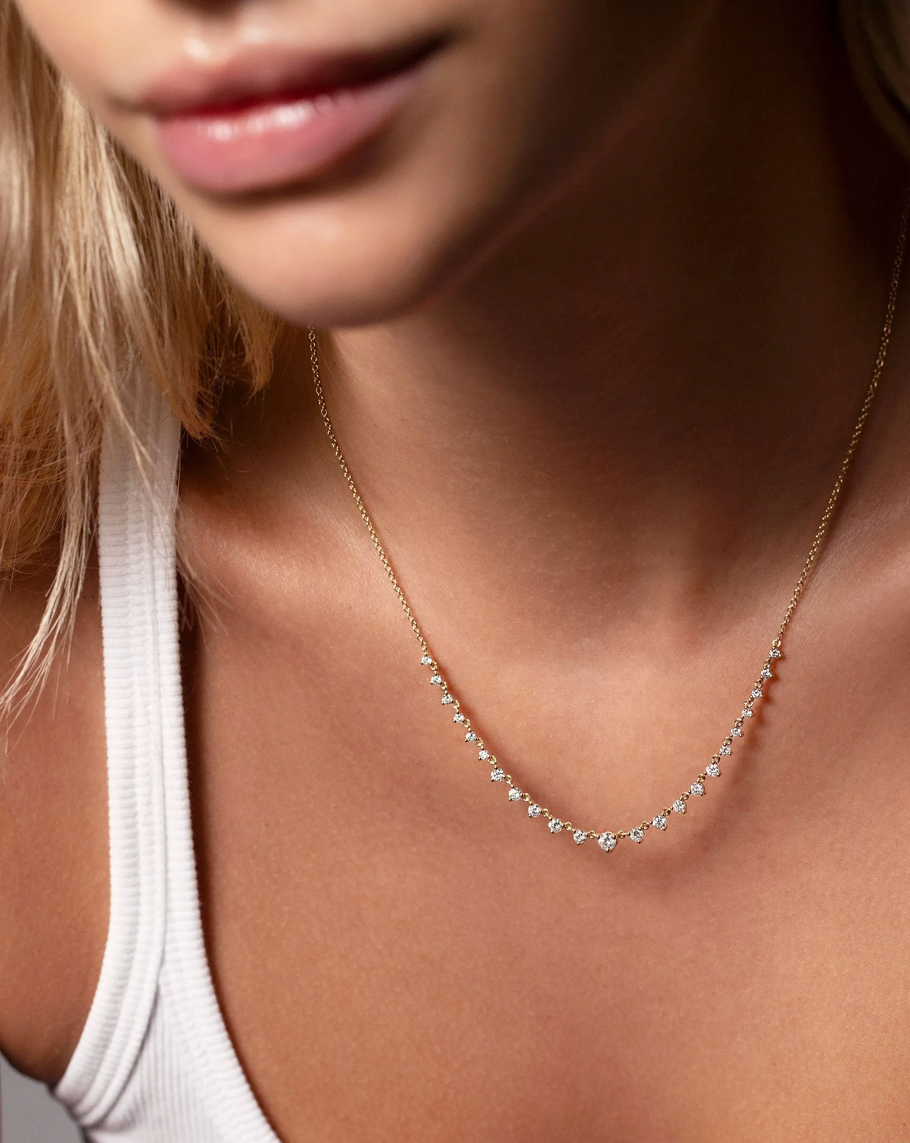 Graduated Diamond Layering Necklace