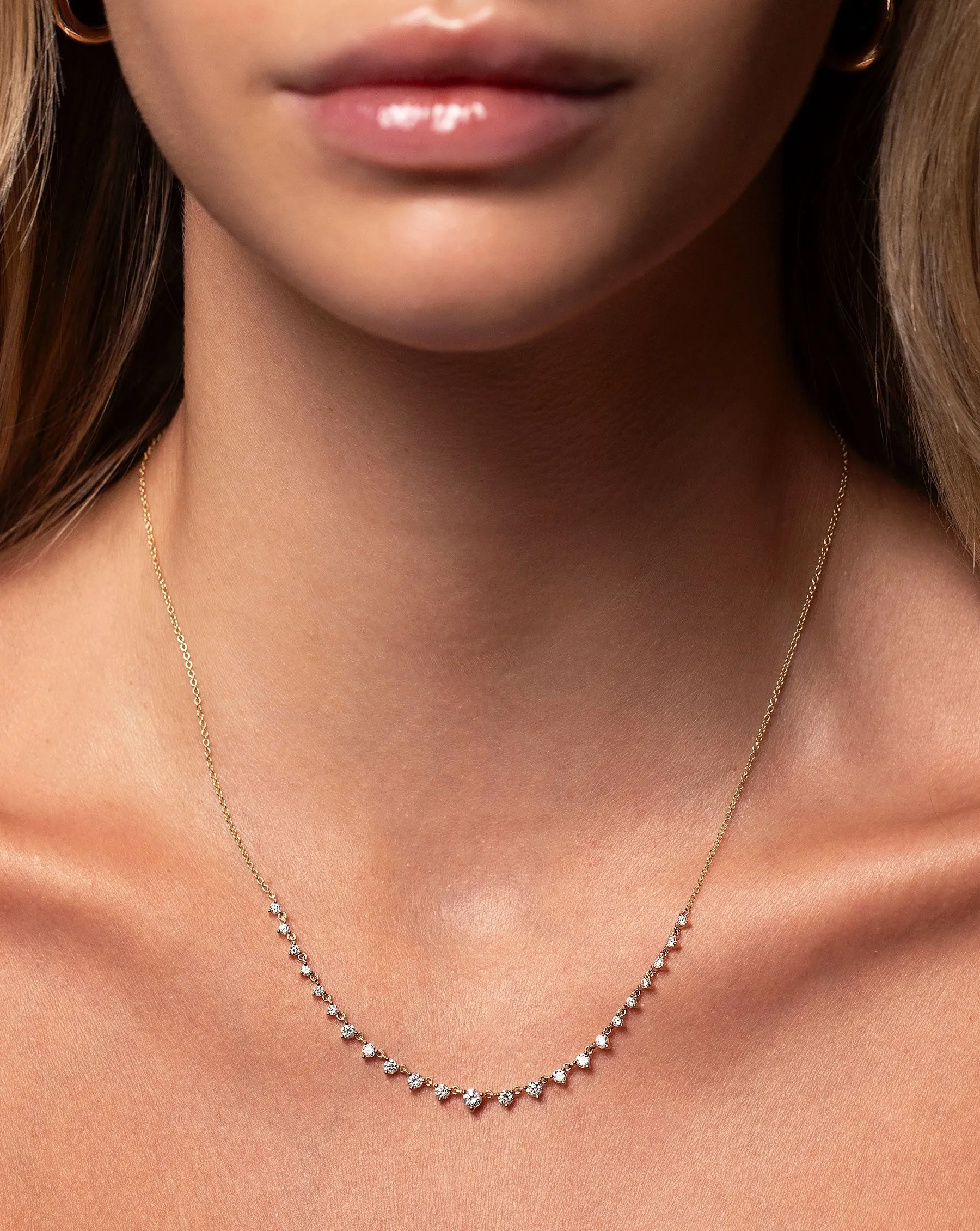 Graduated Diamond Layering Necklace