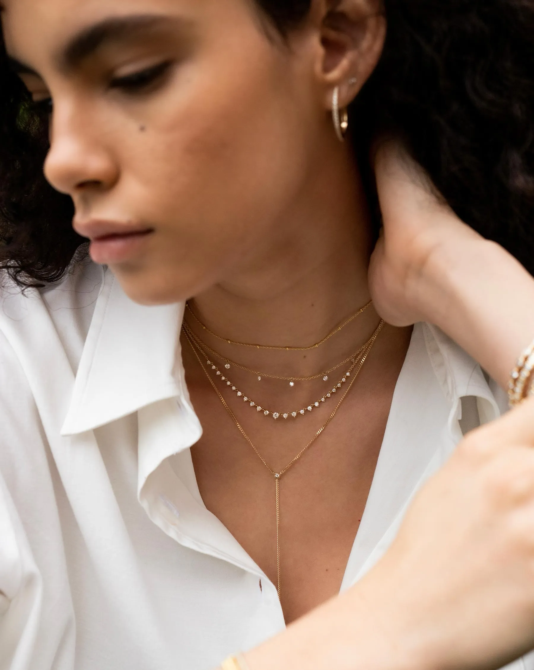 Graduated Diamond Layering Necklace