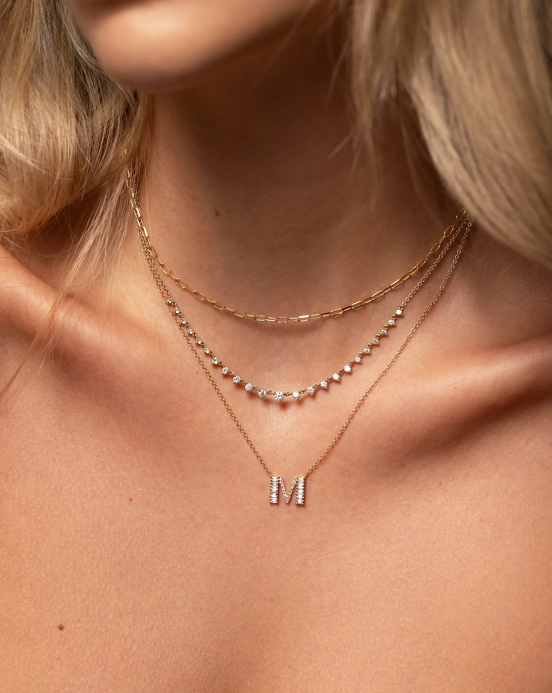 Graduated Diamond Layering Necklace