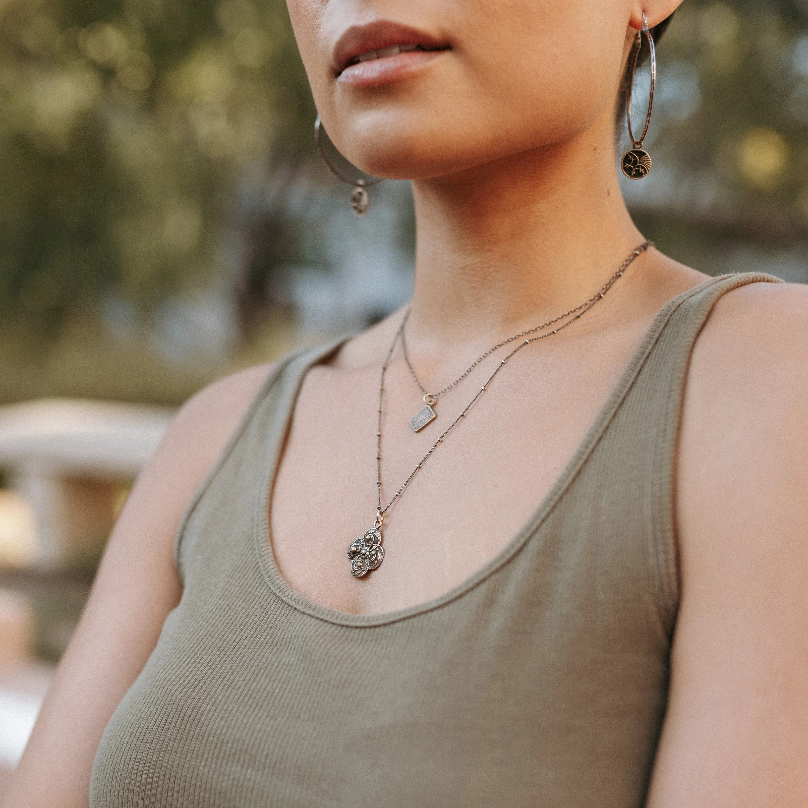 GRAVITY Charm Necklace - Bronze