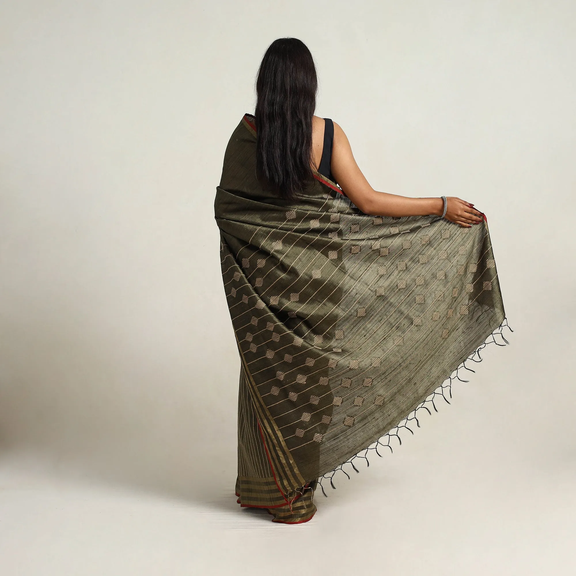 Green - Festive Desi Tussar Silk Bhagalpuri Handloom Saree 20