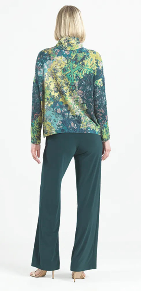 Green Floral Sweater Top