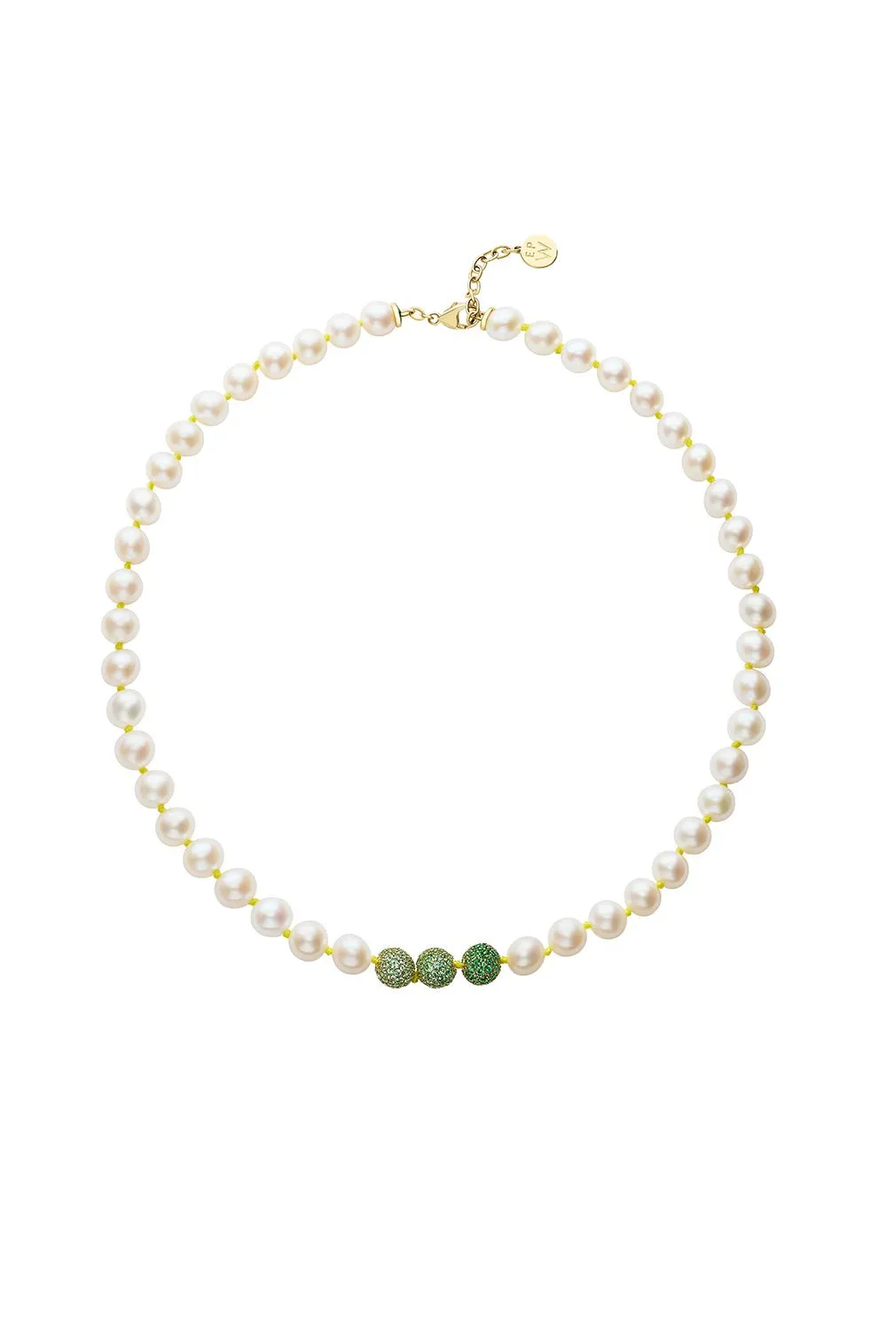 Green Sapphire Pearl Layering Necklace