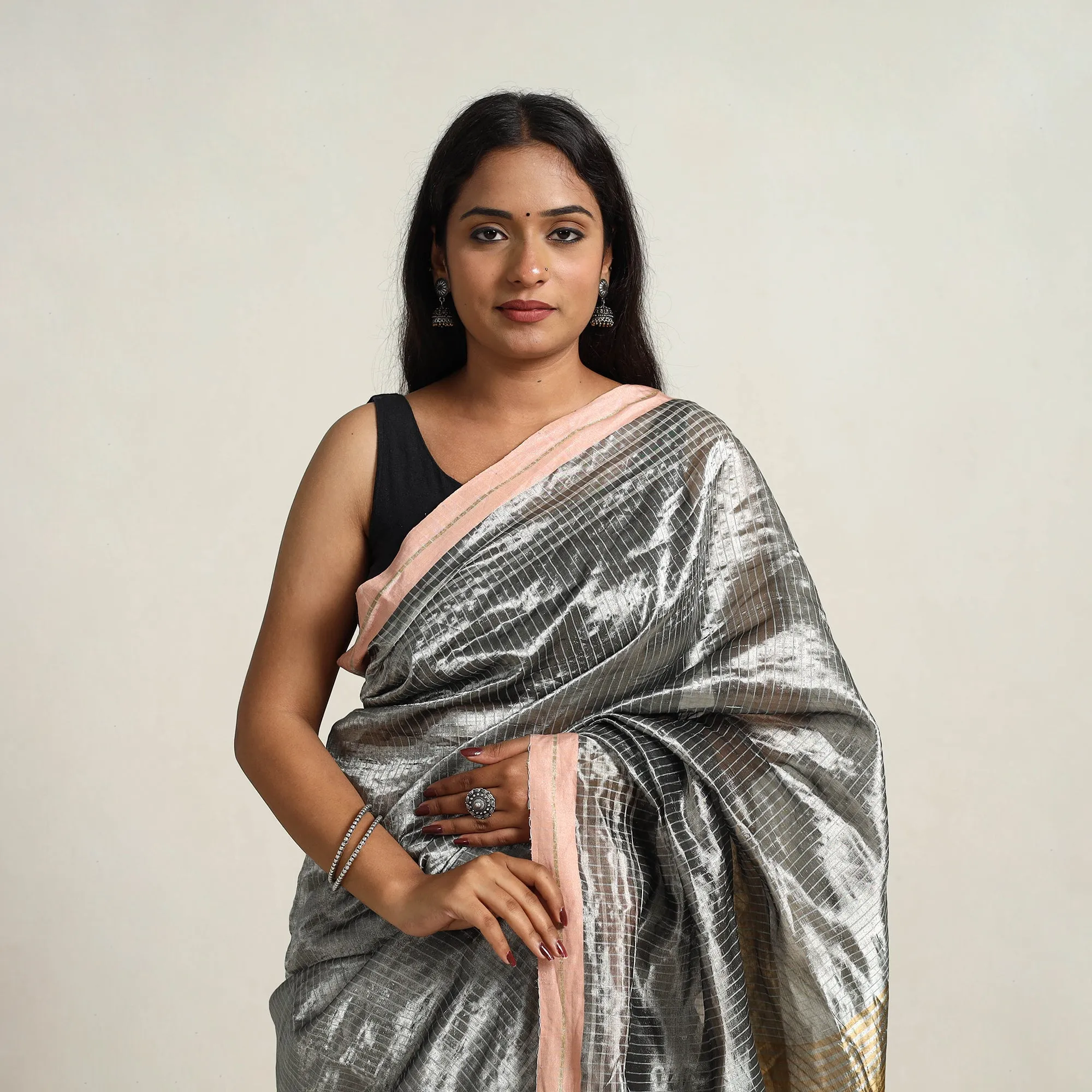 Grey - Festive Desi Tussar Silk Bhagalpuri Handloom Saree 19