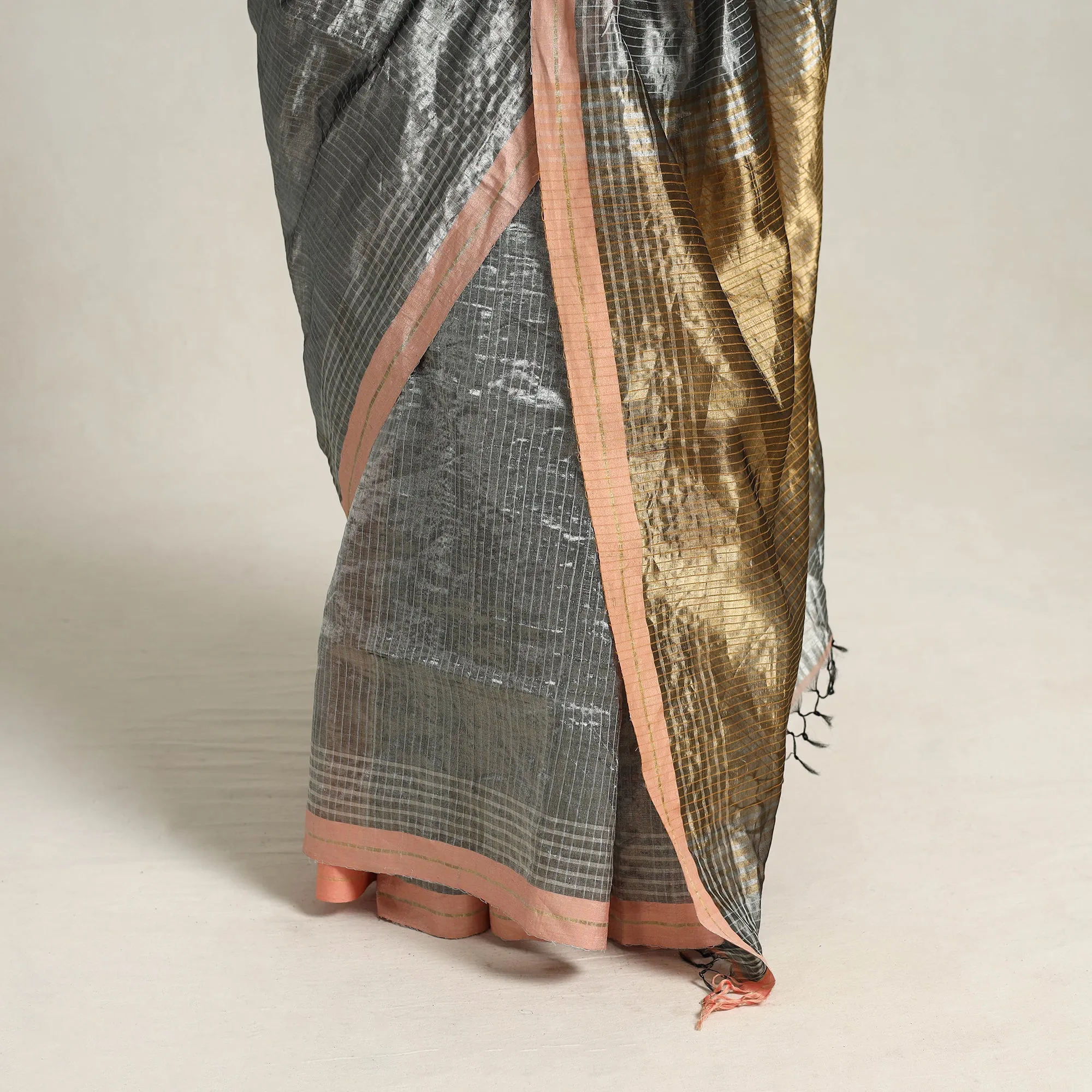 Grey - Festive Desi Tussar Silk Bhagalpuri Handloom Saree 19