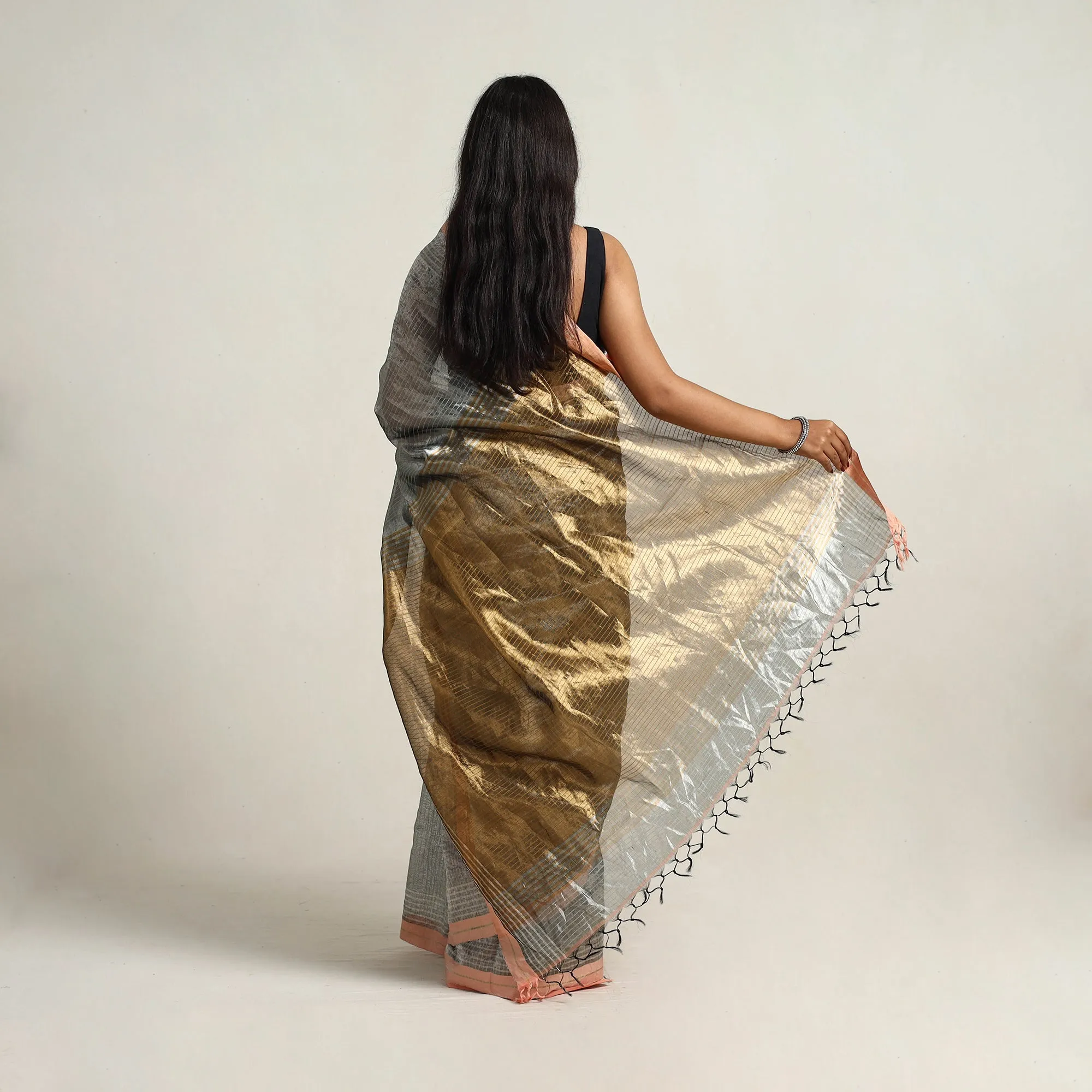 Grey - Festive Desi Tussar Silk Bhagalpuri Handloom Saree 19
