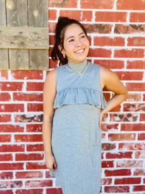Grey Paige Ruffle Tunic Dress
