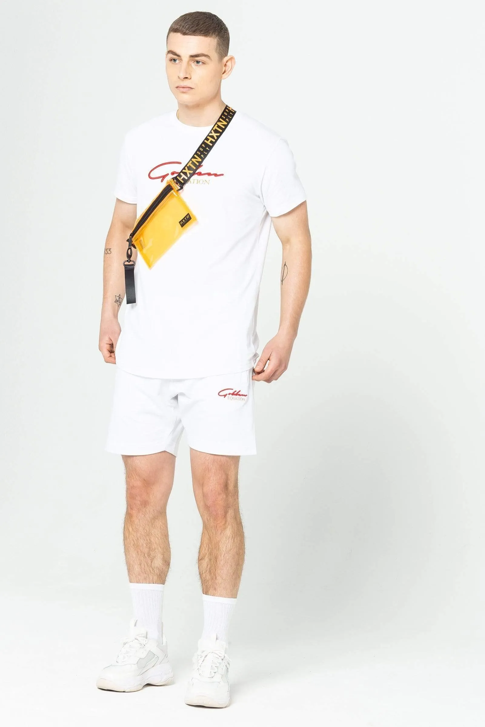 Guide Signature Men's T-Shirt & Shorts Twin Set - White