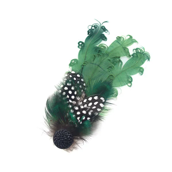 Guinea Fowl and Curly Feather Hairband Kit Adjustable Removable