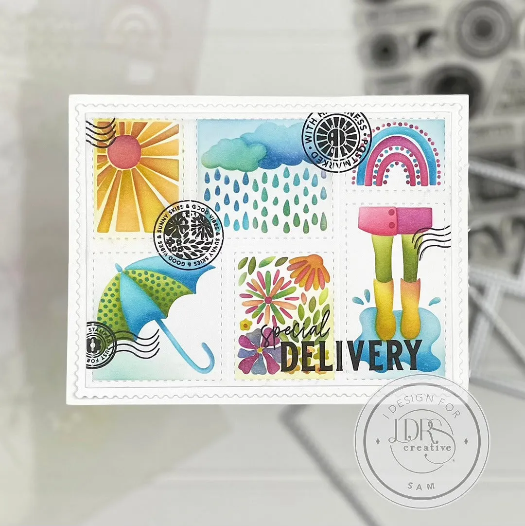 Here Comes the Sun Postage Collage Layering Stencils
