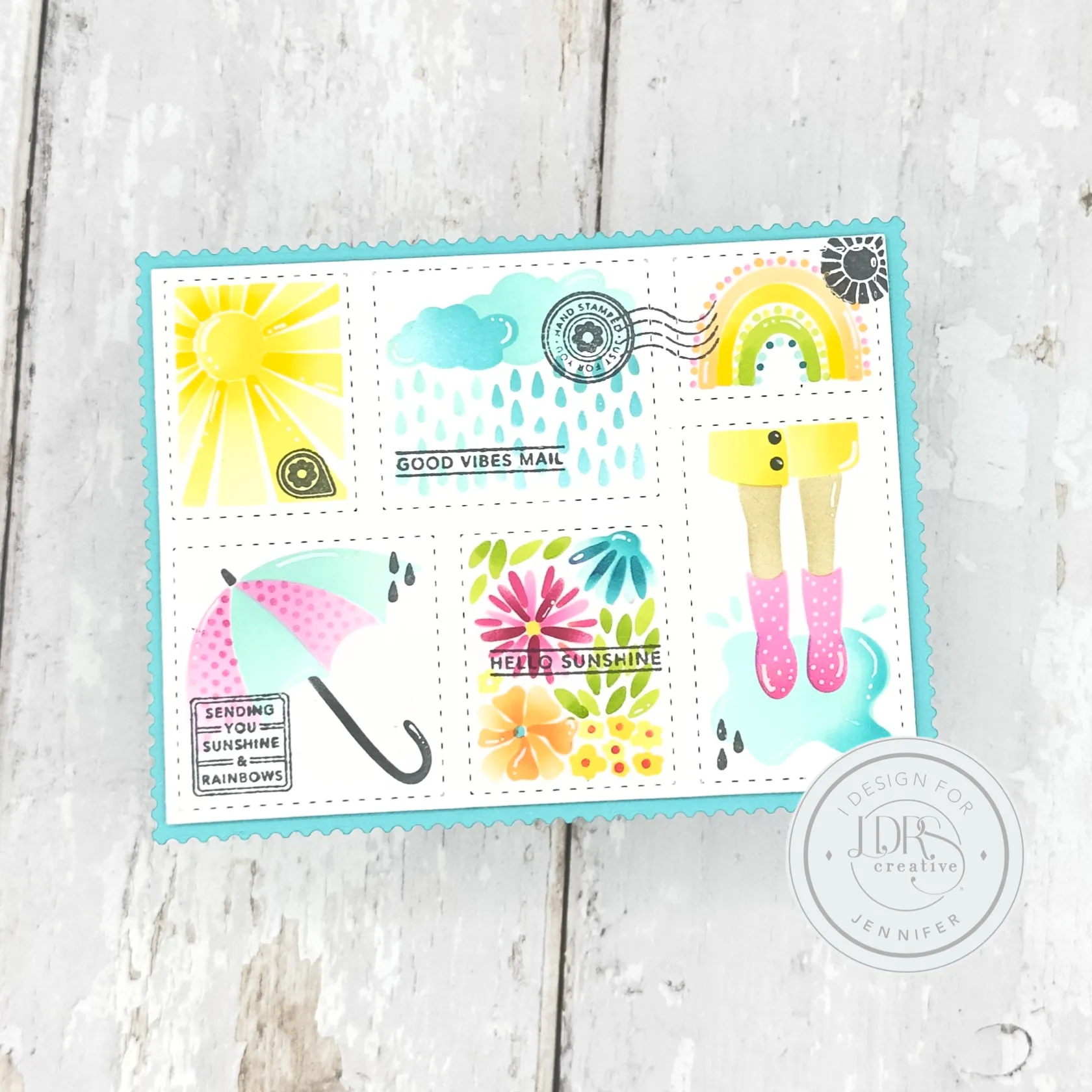 Here Comes the Sun Postage Collage Layering Stencils