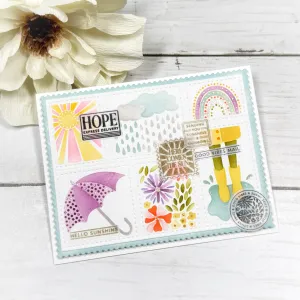 Here Comes the Sun Postage Collage Layering Stencils