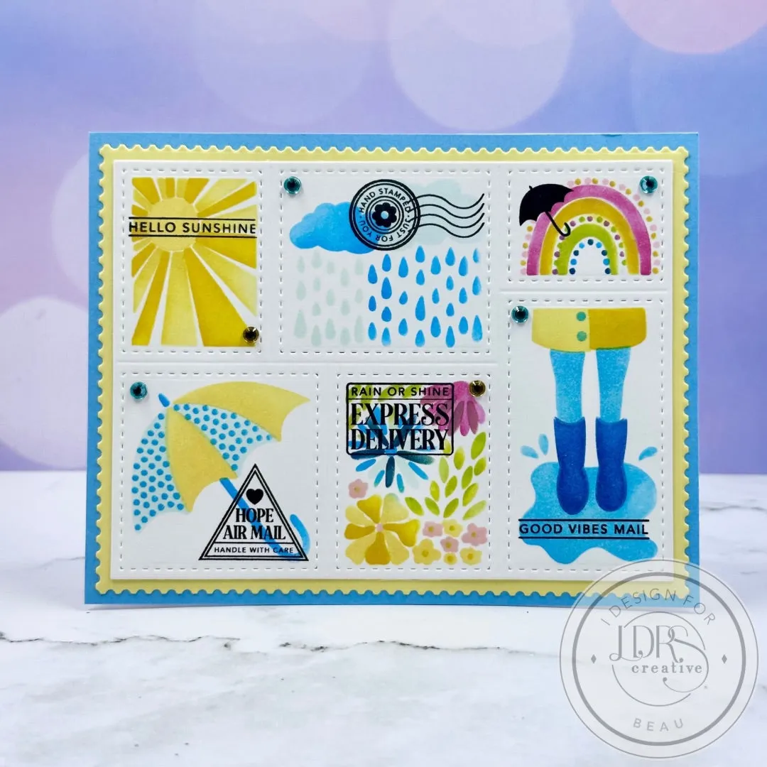 Here Comes the Sun Postage Collage Layering Stencils